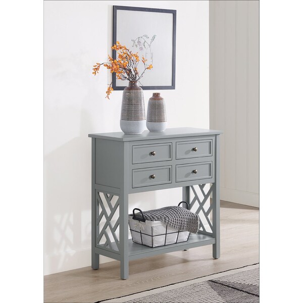 Alaterre Furniture 32 X 14 X 32, Pine with Composite Wood Top, Gray ANCT1040 - main